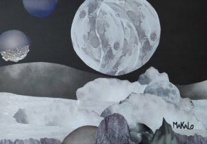 Rêve de montagne poussière de lune 21x30