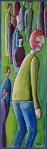 Personnages fond vert 40x120